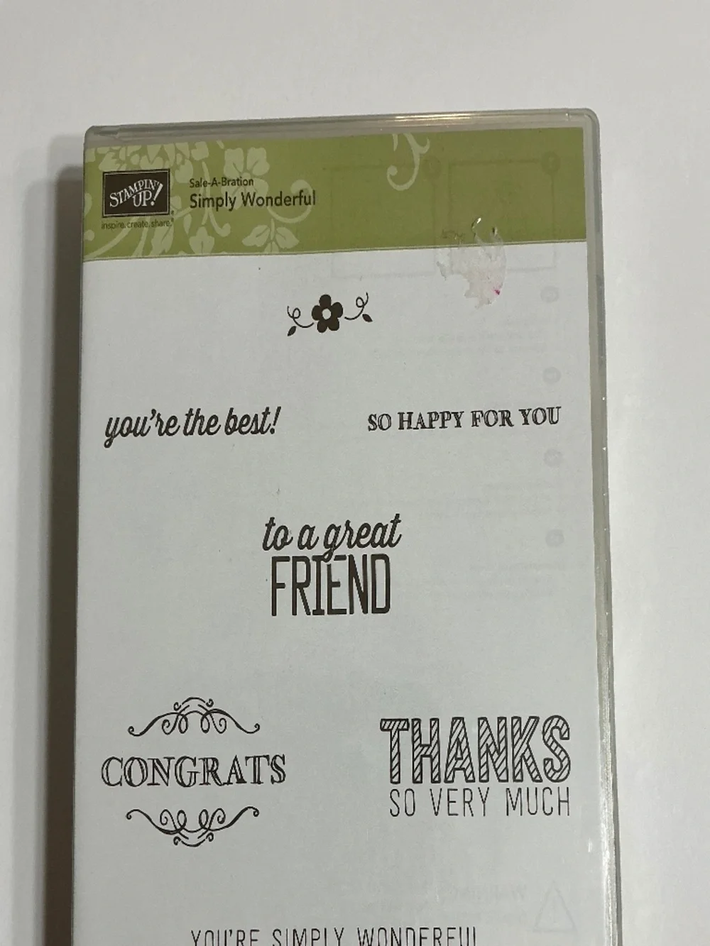 Stampin’ Up Simply Wonderful Stamp Set
